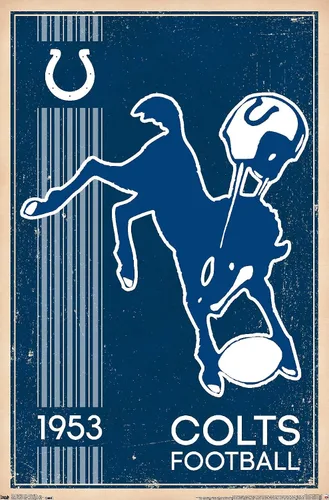 Vista 16 de Trends International NFL Indianapolis Colts - Retro Logo 14 Wall Poster, 14.725" x 22.375", Barnwood Framed Version