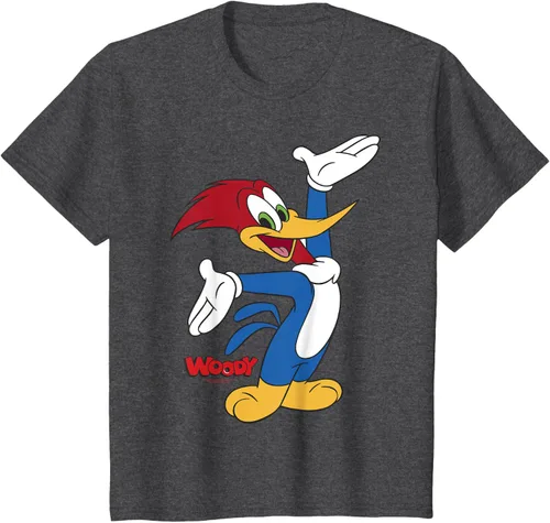 Vista 22 de Woody Woodpecker Camiseta con logotipo de cuerpo completo Negro