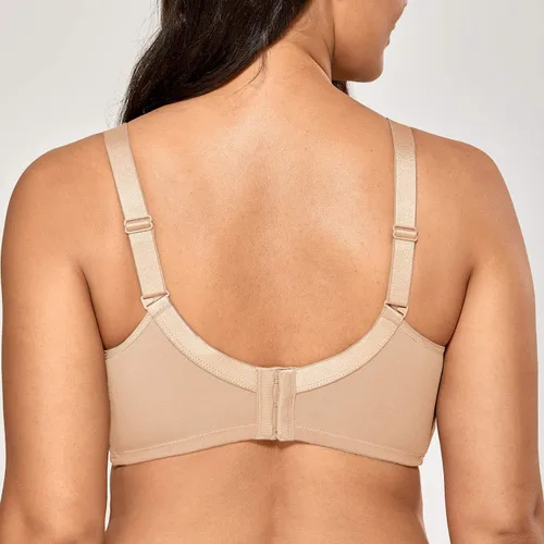 Vista 3 de DELIMIRA Bralette de algodón para mujer, con bolsillos para mastectomía, sin varillas, poscirugía, talla grande, para dormir