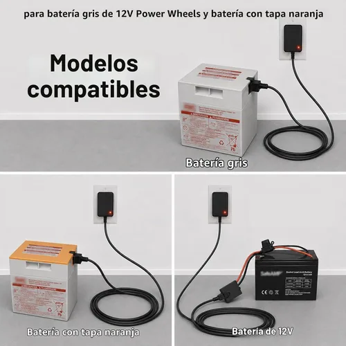 Vista 2 de Cargador de batería de 12 V para ruedas eléctricas Fisher-Price Gris