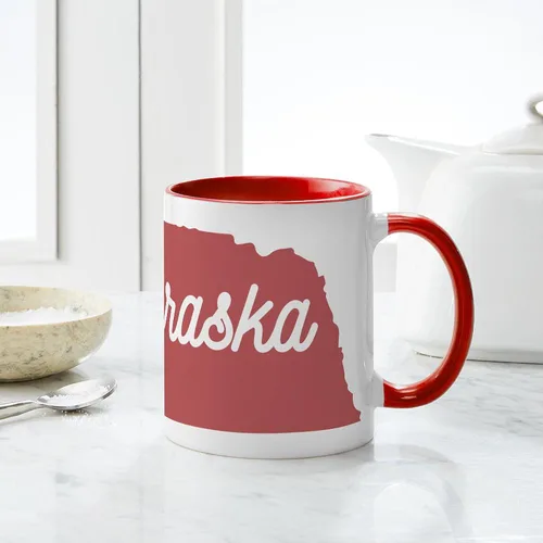 Vista 91 de CafePress I Love Nebraska Taza de café de cerámica de 11 oz (11.0 fl oz)