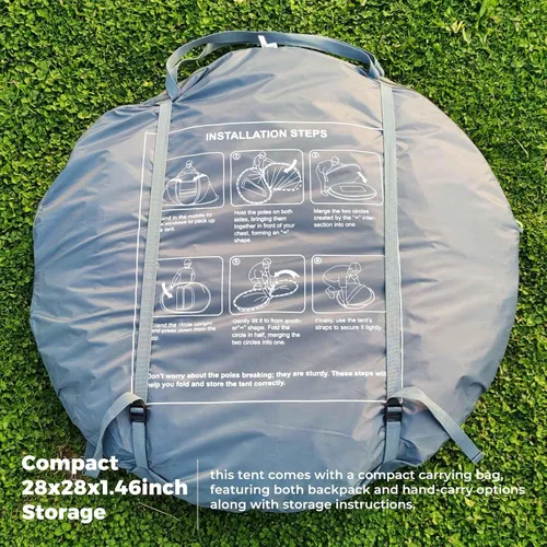 Vista 6 de 4/6 Person Easy Pop Up Tent, Waterproof, Automatic Setup,2 Doors-Instant Family Tents for Camping, Hiking & Traveling