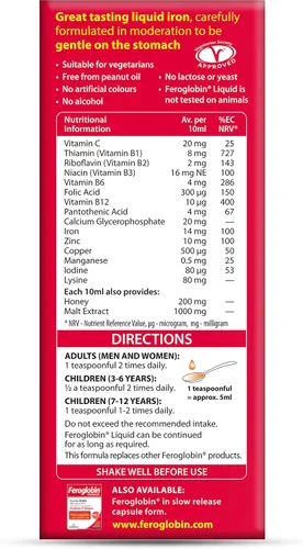 Vista 2 de Vitabiotics Organic Feroglobin Liquid 16.9 fl oz