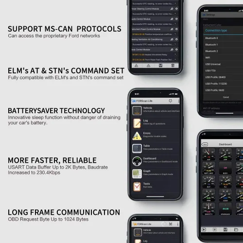 Vista 6 de Vgate vLinker FD OBD2 Lector de códigos Bluetooth para coche, escáner de diagnóstico OBD2 para Android y Windows