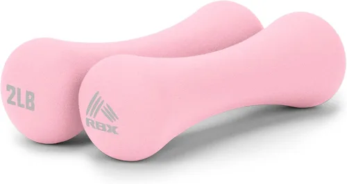 Vista 8 de RBX Pesas de mano de 4 libras (2 libras cada una), pesas de mano de neopreno para entrenamientos en casa, entrenamiento cardiovascular y de fuerza
