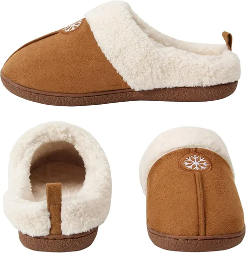 Vista 3 de PECKVEDA Pantuflas de invierno para mujer, cálidas, con forro de piel, para interiores, con espuma viscoelástica