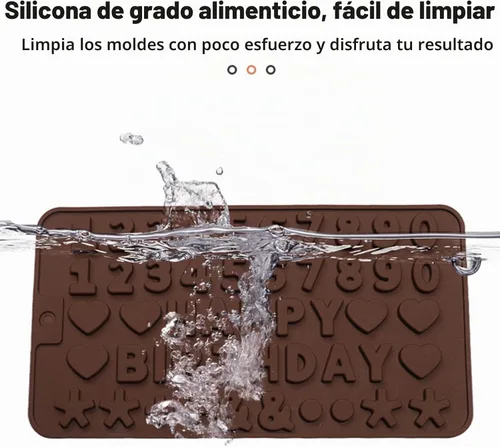 Vista 6 de 4 moldes de silicona para chocolate, moldes de silicona para letras y moldes de chocolate con números con símbolos de decoración de pasteles