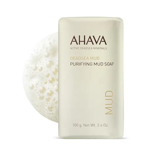 Vista 11 de AHAVA Jabón hidratante de sal del Mar Muerto, barra limpiadora facial y corporal para humedecer la piel, enriquecido con una exclusiva mezcla