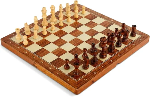 Vista 8 de Juego de ajedrez de lujo de 15 pulgadas, tablero de torneo plegable con caja de almacenamiento y 2 reinas adicionales, para adultos, principiantes