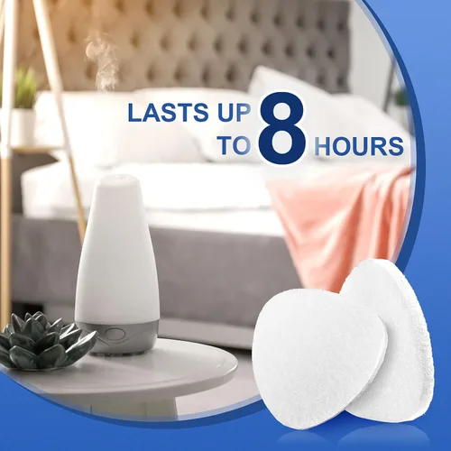 Vista 3 de Maitys 50 almohadillas de repuesto para purificador de aire para aromaterapia, difusor de aceite esencial compatible con humidificador, purificador
