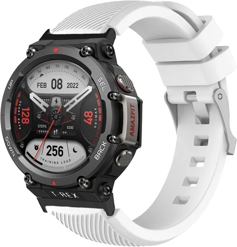 Vista 8 de Lamshaw Correa compatible con Amazfit T-Rex 2, correa de silicona de repuesto suave con hebilla de acero inoxidable compatible con Amazfit T-Rex 2 2