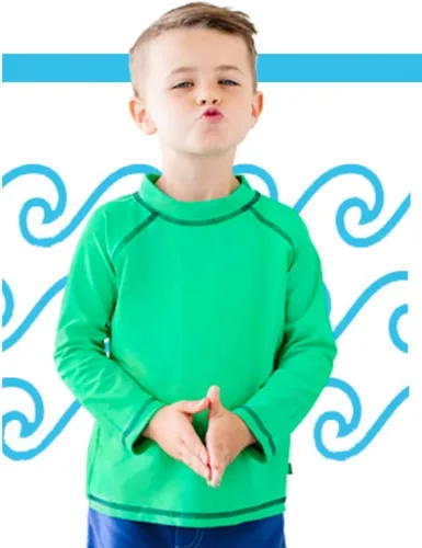 Vista 3 de City Threads camiseta de natación para niños y niñas con protección SPF50 (2T-6)