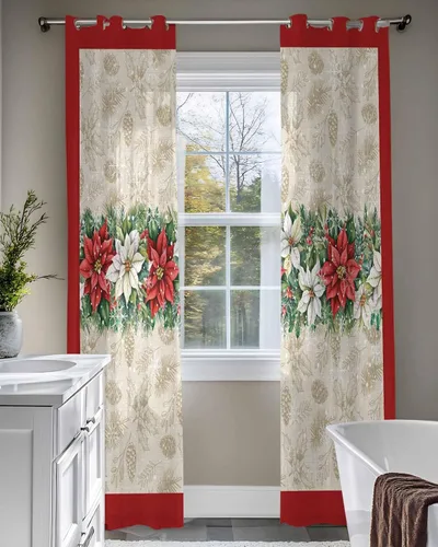 Vista 7 de Cortinas traslúcidas de invierno de 84 pulgadas de largo, juego de 2 paneles de cortinas para cocina, dormitorio, sala de estar, puerta, pasillo