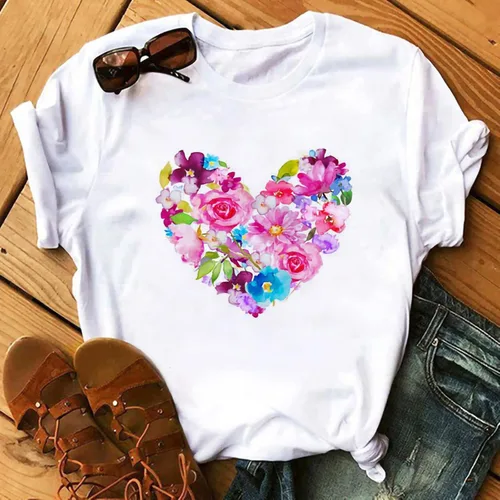 Vista 8 de Womens Causal T Shirt Dream Catcher Print Tees Tshirt Summer Round Neck Tunic Shirts O-Neck T-Shirts Slim Girls Blouses
