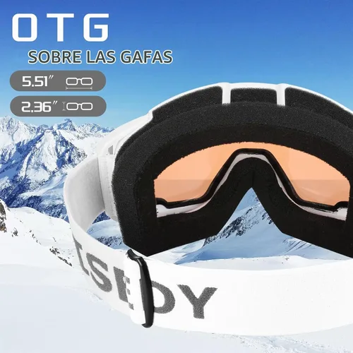 Vista 7 de FEISEDY Ski Goggles, OTG Snow Sport Goggles for Men, Women & Youth B2961 Naranja Vlt 53%