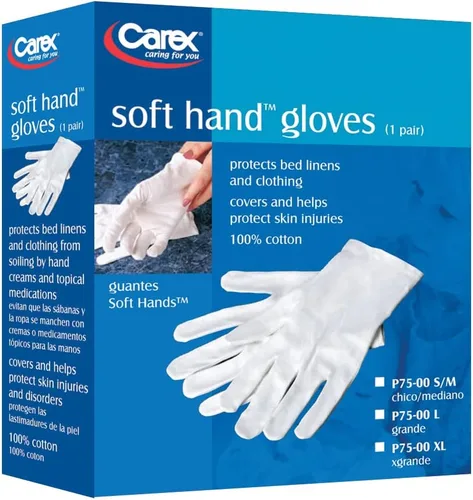 Vista 2 de Carex Health Brands - Guantes de algodón para manos suaves, talla L