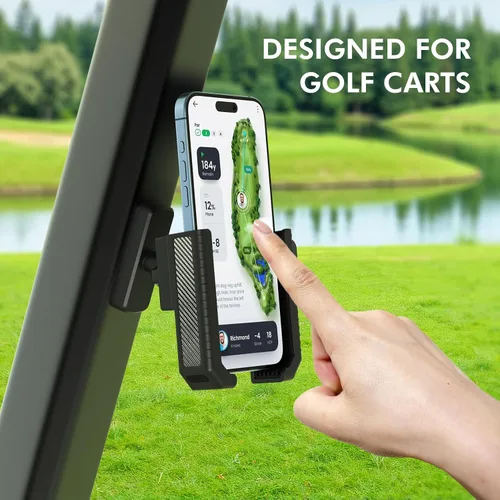 Vista 4 de Soporte magnético para carrito de golf, soporte giratorio para teléfono, compatible con iPhone/Galaxy/Smartphones, accesorios para carrito de golf