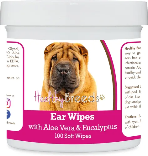 Vista 177 de Healthy Breeds Affenpinscher Toallitas de limpieza de oídos con aloe y eucalipto para perros, 100