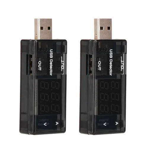 Vista 4 de Medidor de potencia USB, medidor de corriente y voltaje digital CC con pantalla azul y roja, amperímetro USB multifunción para probador USB-C