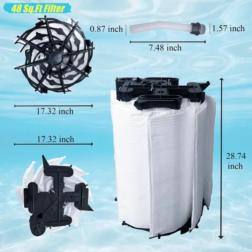 Vista 2 de ACA 59023400 Rejilla de filtro de piscina para filtro de piscina y spa de 48 pies cuadrados Conjunto de rejilla de repuesto, compatible con filtro