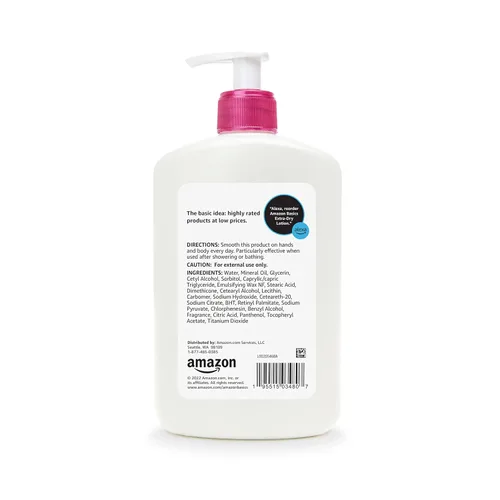 Vista 3 de Amazon Basics Loción corporal para piel seca con vitaminas B5 y E, aroma limpio, 16 onzas líquidas (anteriormente Solimo)