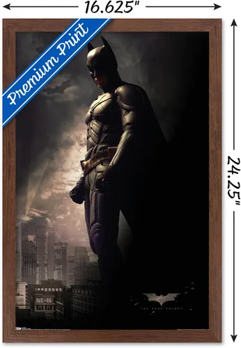 Vista 3 de [Usado] Trends International DC Comics Movie - Póster de pared de Batman en las sombras, 14.725 x 22.375 pulgadas, versión enmarcada de caoba