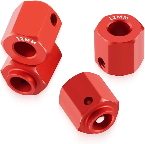 Vista 4 de RCLIONS Bujes de rueda hexagonal de 0.472 in para Trx4 1/10 RC Model Crawler Car (rojo)