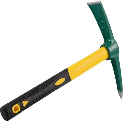 Vista 4 de KEILEOHO Azada de mattock de 15 pulgadas, hacha forjada para jardín con mango de goma, azada de mattock para jardinería, aflojar el suelo, acampar