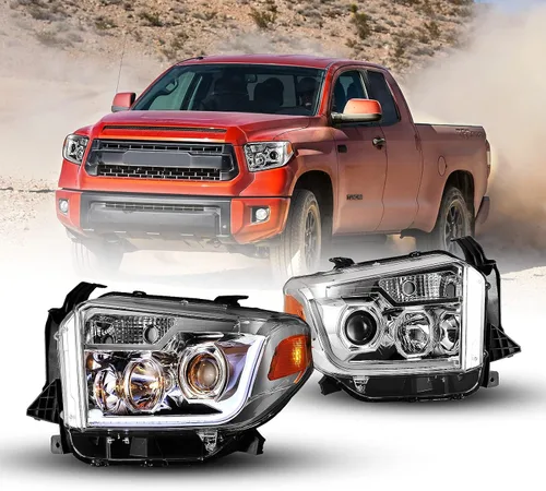 Vista 12 de Luces traseras LED para Toyota Tundra 2014-2021 con señal de giro Lente ahumada con carcasa negra