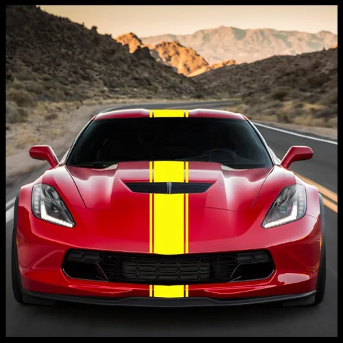 Vista 9 de Racing Stripes - Calcomanía de vinilo para automóvil, camión, JDM Import Euro, negro, rojo, blanco, plateado, rosa, verde lima