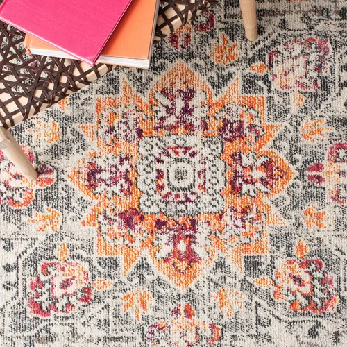 Vista 5 de Safavieh MAD473E - Tapete con diseño de medallón desgastado, bohemio elegante, colección Madison, no suelta pelos, fácil de cuidar, alto tránsito