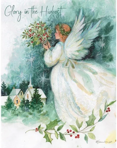 Vista 2 de Lang, Tarjetas de Navidad en caja con diseño de ángel de Susan Winget