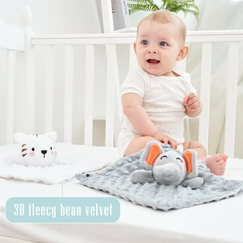 Vista 4 de Cute Castle Manta de seguridad para regalos de bebés, suave, unisex, esencial para recién nacidos, para niños y niñas, juguete neutro