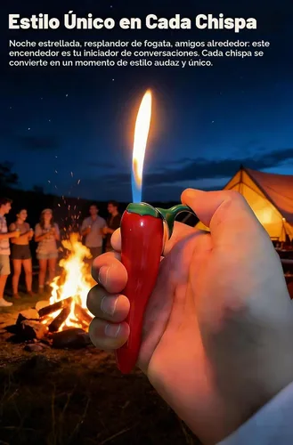 Vista 3 de Paquete de 2 antorchas con forma de chile, rojo y verde, encendedores de butano, llama de chorro ajustable a prueba de viento, recargable, cocina 422