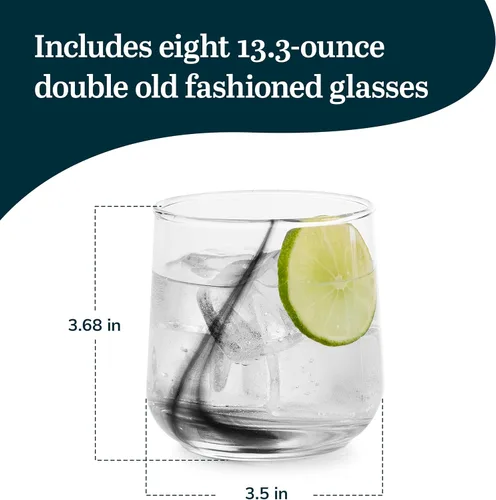 Vista 3 de Libbey Ascent Black Ribbon Rocks Vasos, 13 onzas, juego de 8