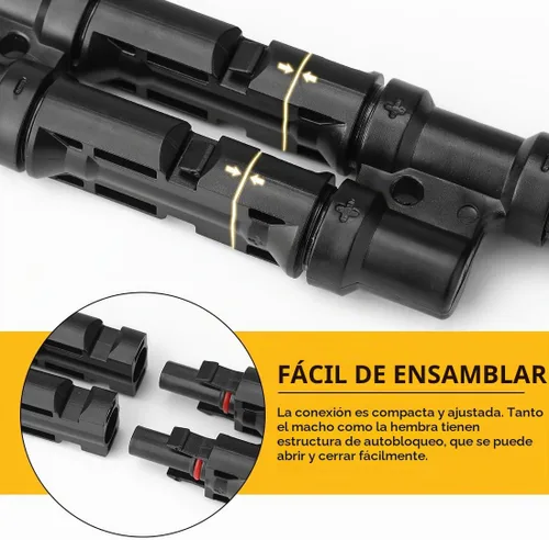 Vista 4 de BougeRV - Conectores solares de rama 2 a 1 conector Y FMM+MFF, 1 par