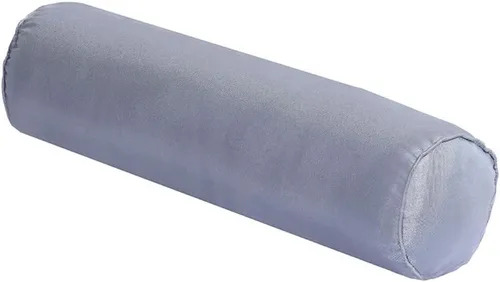 Vista 5 de Almohada cilíndrica larga de seda de hielo suave, almohada cervical con funda extraíble (albaricoque, 5.9 x 15.7 in)