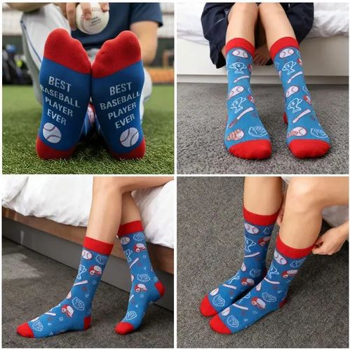 Vista 6 de Regalos de béisbol, regalos de jugador de béisbol para hombres y mujeres, calcetines de agradecimiento para Halloween, Navidad, cumpleaños, San