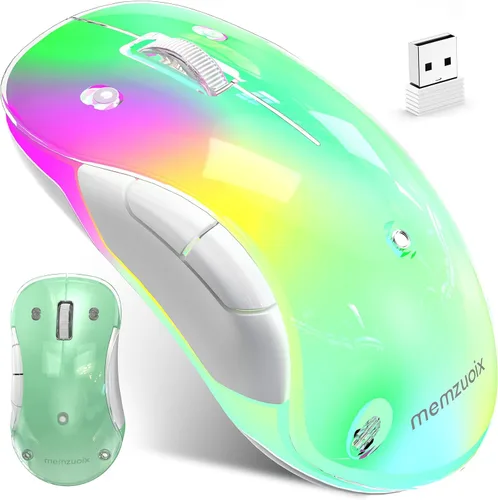Vista 16 de Memzuoix ratón inalámbrico LED 2.4G, ratón recargable ergonómico con cubierta desmontable, ratón óptico portátil de 1200 DPI con receptor USB