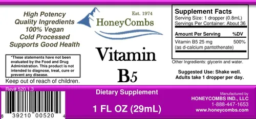 Vista 2 de Vitamina B5 Gotas de ácido pantoténico 500% DV Líquido B5 Suplemento Vegano Vitamina B Complejo Líquido Rápida Absorción Rápida Gotas Líquidas Apoyo
