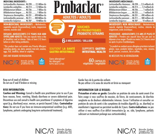 Vista 7 de Probaclac Probióticos para adultos – Salud intestinal diaria y apoyo inmunológico, alivia la hinchazón y apoya el equilibrio digestivo – 60 cápsulas