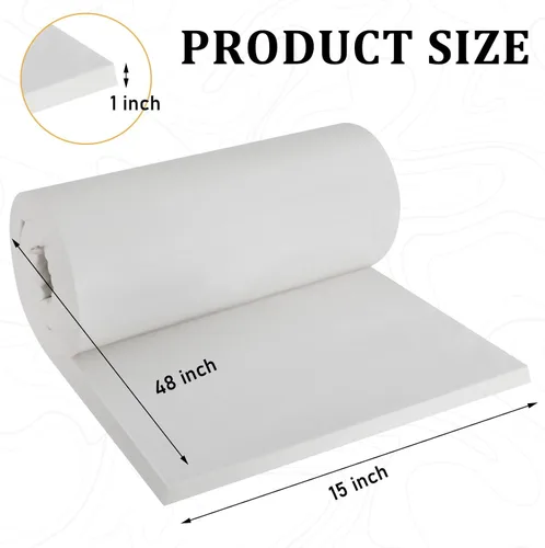 Vista 2 de Amylove 2 Piezas Mantas Aislantes de Fibra Cerámica 48 x 16 x 1 Pulgadas Alta Densidad Calor 2600°F Aislamiento de Alta Temperatura para Estufas