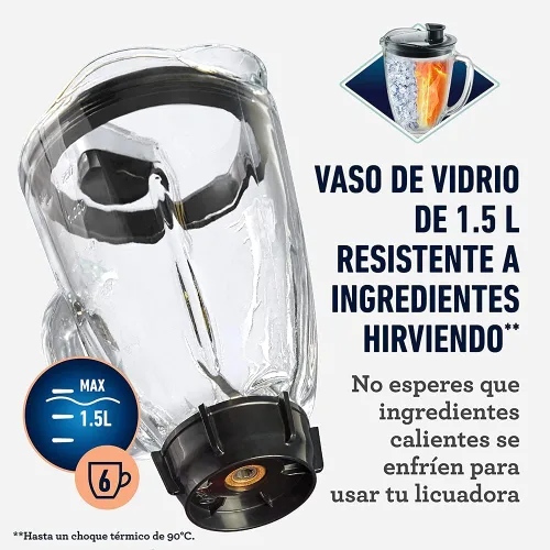 Vista 6 de Batidora clásica Oster reversible tarro de vidrio cromado BLSTBESTE013