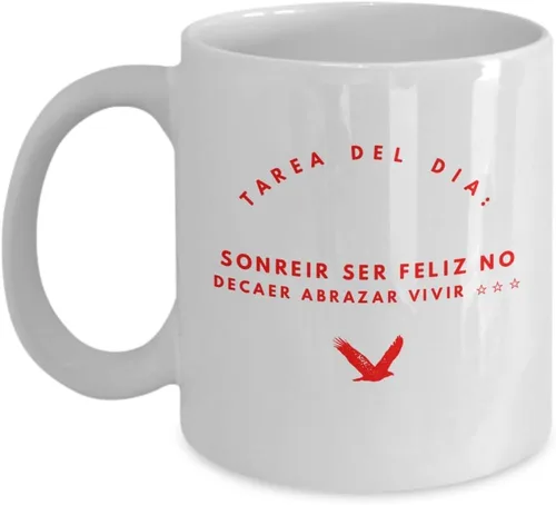 Vista 5 de Taza Cafe Sonreir Vaso, taza de café divertidas, tazas personalizadas, taza de café inspiradoras, taza con mensajes positivos., 11onza, Negro