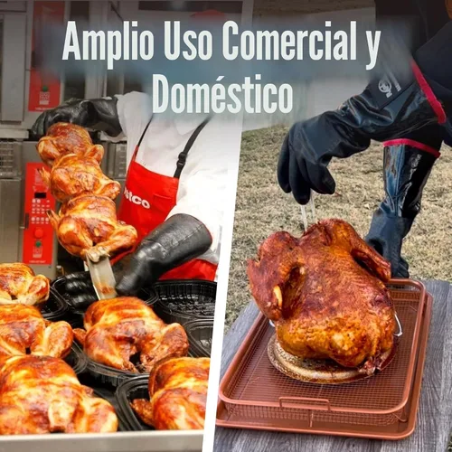Vista 6 de RAPICCA Guantes de Barbacoa Resistentes al Calor: Resistentes al Aceite e Impermeables para Ahumar, Asar a la Parrilla, Cocinar, Barbacoa, Freír