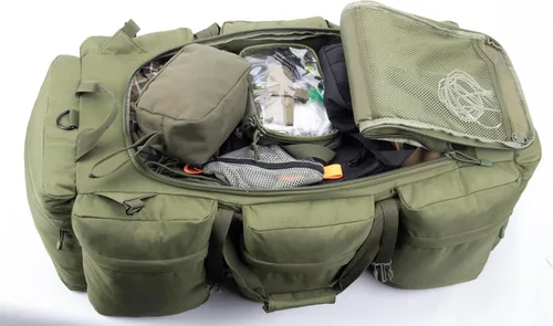 Vista 32 de Bolsa de lona militar grande de 100 L, bolsa de lona para despliegue, equipo deportivo, bolsa de equipaje de viaje con correas desmontables para AT