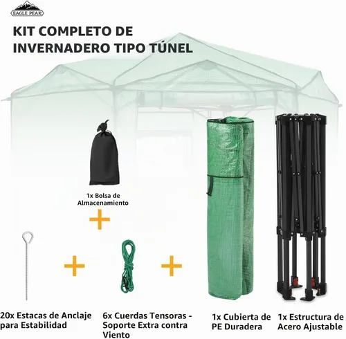 Vista 9 de EAGLE PEAK - Invernadero hexagonal desplegable de 6.6 x 6.6 pies, portátil, para plantas de jardín, para interiores y exteriores, para todo