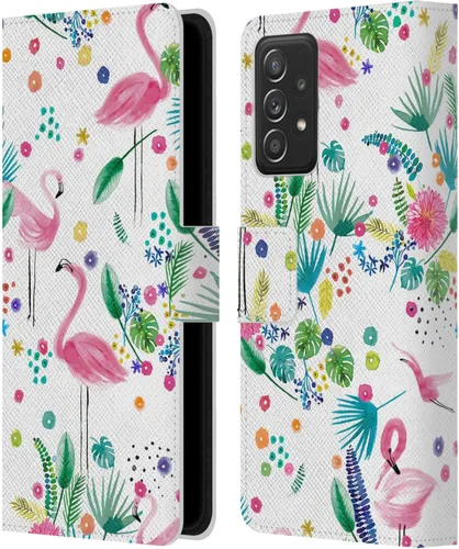 Vista 285 de Head Case Designs Officially Licensed Ninola Brushstrokes Black Summer Patterns Leather Wallet Case Compatible with Samsung Galaxy A07 4G