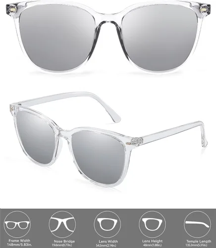 Vista 10 de FIMILU Paquete de 2 lentes de sol polarizados para mujer, lentes de protección UV400, montura grande, lentes de moda, elegantes