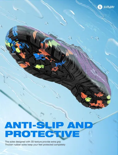 Vista 2 de Simari Zapatos de agua para mujer, hombre, natación, playa, piscina, deportes acuáticos, secado rápido, estilo descalzo, buceo, surf y caminar